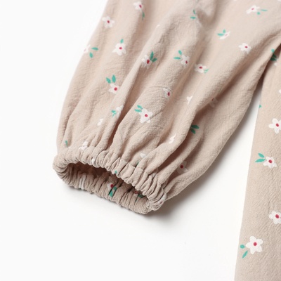 Платье для девочки KAFTAN: Summer cotton с воротником, бежевое, рост 110-116 см