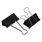 Набор зажимов для бумаг черных 41 мм 24 штук, в пластиковой тубе - Фото 2