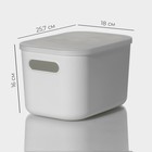 Контейнер для хранения с крышкой LaDо́m «Лёгкость», 25,7×18×16 см, цвет белый - Фото 3