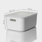 Контейнер для хранения с крышкой LaDо́m «Лёгкость», 36.5×26×16 см, белый - Фото 4