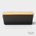 Контейнер для хранения с крышкой LaDо́m «Лаконичность», 28.5×11×10.5 см, цвет тёмно - серый - Фото 2