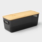 Контейнер для хранения с крышкой LaDо́m «Лаконичность», 28.5×11×10.5 см, цвет тёмно - серый - Фото 3