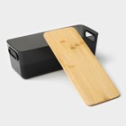 Контейнер для хранения с крышкой LaDо́m «Лаконичность», 28,5×11×10,5 см, цвет чёрный - Фото 4