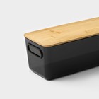 Контейнер для хранения с крышкой LaDо́m «Лаконичность», 28.5×11×10.5 см, цвет тёмно - серый - Фото 5