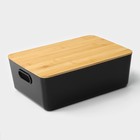 Контейнер для хранения с крышкой LaDо́m «Лаконичность», 29.5×20.3×10.5 см, цвет тёмно - серый - Фото 3