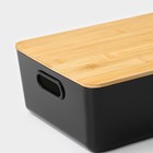 Контейнер для хранения с крышкой LaDо́m «Лаконичность», 29.5×20.3×10.5 см, цвет тёмно - серый - Фото 4