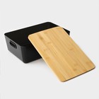 Контейнер для хранения с крышкой LaDо́m «Лаконичность», 29.5×20.3×10.5 см, цвет тёмно - серый - Фото 5