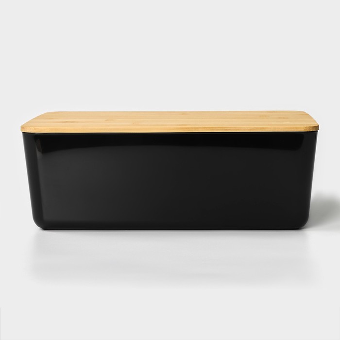 Контейнер для хранения с крышкой LaDо́m «Лаконичность»,  29,5×20,3×10,5 см, цвет темно-серый