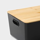 Контейнер для хранения с крышкой LaDо́m «Лаконичность», 31.5×22×15 см, тёмно - серый - Фото 4