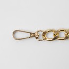 Цепочка для сумки, с карабинами, металлическая, плоская, 18×13 мм, 60 см, цвет золотой - Фото 2