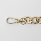 Цепочка для сумки, с карабинами, металлическая, плоская, 18×13 мм, 120 см, цвет золотой - Фото 2