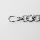 Цепочка для сумки, с карабинами, металлическая, плоская, 18×13 мм, 120 см, цвет серебряный - Фото 2