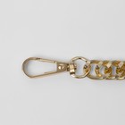Цепочка для сумки, с карабинами, металлическая, плоская, плотное плетение, 15 × 10 мм, 30 см, цвет золотой - Фото 2