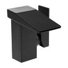 Смеситель для раковины ZEIN Z3810, дизайнерский, однорычажный, плоский излив, черный - фото 12365838