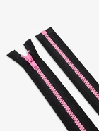 Молния «Трактор», №5, разъёмная, замок автомат, 35 см, чёрная, розовая - Фото 3