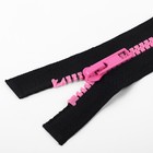 Молния «Трактор», №5, разъёмная, замок автомат, 90 см, чёрная, розовая - Фото 2