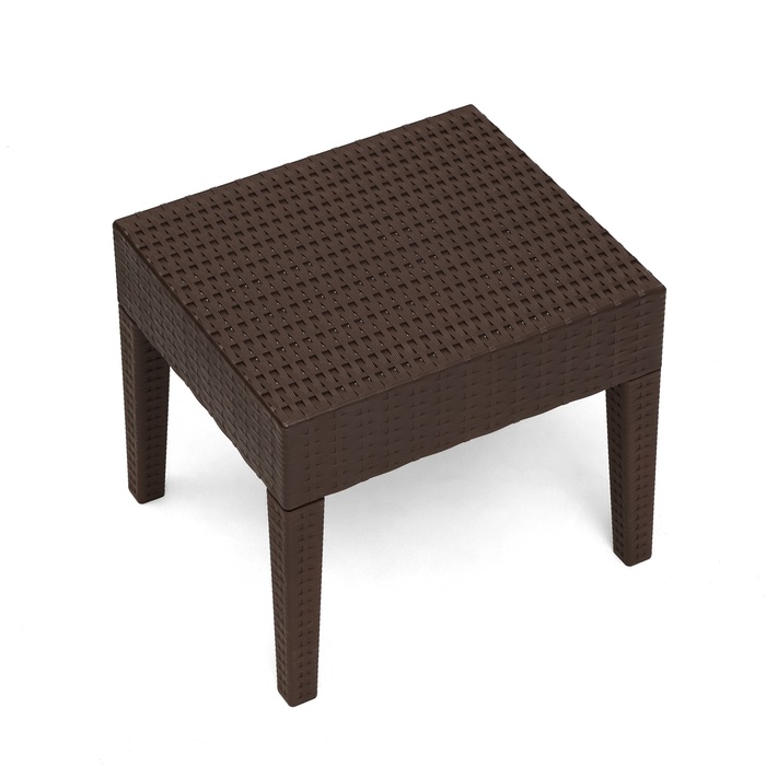 Журнальный столик "RATTAN Ola Dom" квадратный, коричневый, 46 х 53 х 35 см