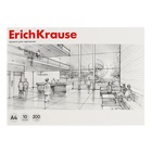 Альбом для черчения А4, 10 листов, блок 200 г/м², на клею, ErichKrause, без рамки - Фото 1