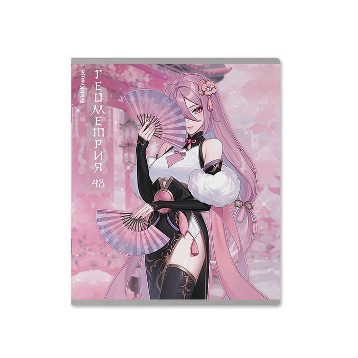 Предметная тетрадь по геометрии ErichKrause. Manga, 48 листов, в клетку, со справочным материалом, обложка из мелованного картона - Фото 1