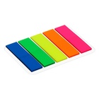 Закладки с клеевым краем пластиковые 12х45 мм, ErichKrause "Neon", 125 листов 5 цветов - фото 9863346