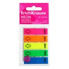 Закладки с клеевым краем пластиковые 12х45 мм, ErichKrause "Neon", 125 листов 5 цветов - фото 300067386