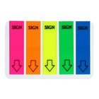 Закладки с клеевым краем пластиковые 12х45 мм, ErichKrause "Neon", 125 листов 5 цветов - фото 9819895