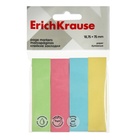 Закладки с клеевым краем бумажные 18x75 мм, ErichKrause, 400 листов, 4 цвета - Фото 2