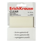 Блок с липким краем пластиковый 75х75 мм, ErichKrause "Clear", 50 листов, прозрачный