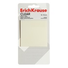 Блок с липким краем пластиковый 75х75 мм, ErichKrause "Clear", 50 листов, прозрачный - фото 9819923