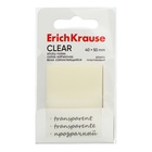Блок с липким краем пластиковый 40х50 мм, ErichKrause "Clear", 50 листов, прозрачный - фото 9662679