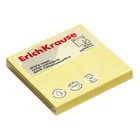 Блок с липким краем бумажный 75х75 мм, ErichKrause, 100 листов, желтый - фото 9830750