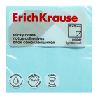 Блок с липким краем бумажный 75х75 мм, ErichKrause, 100 листов, голубой - фото 9662682