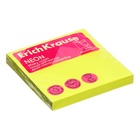 Блок с липким краем бумажный 75х75 мм, ErichKrause "Neon", 100 листов, желтый - Фото 2