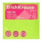 Блок с липким краем бумажный 75х75 мм, ErichKrause "Neon", 100 листов, зеленый - фото 321507386