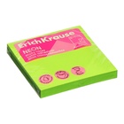 Блок с липким краем бумажный 75х75 мм, ErichKrause "Neon", 100 листов, зеленый - фото 9830754