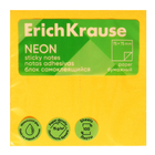 Блок с липким краем бумажный 75х75 мм, ErichKrause "Neon", 100 листов, оранжевый - фото 26039670