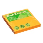 Блок с липким краем бумажный 75х75 мм, ErichKrause "Neon", 100 листов, оранжевый - Фото 2