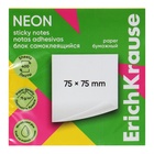Блок с липким краем бумажный 75х75 мм, ErichKrause "Neon", 400 листов, 4 цвета - фото 26039680