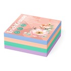 Блок с липким краем бумажный 75×75 мм, ErichKrause «Pastel Bloom», 400 листов, 4 цвета - Фото 1