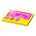 Блок с липким краем бумажный 75х50 мм, ErichKrause "Neon", 100 листов, желтый - фото 9662704