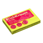 Блок с липким краем бумажный 75х50 мм, ErichKrause "Neon", 100 листов, желтый - фото 9830761