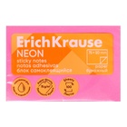 Блок с липким краем бумажный 75х50 мм, ErichKrause "Neon", 100 листов, розовый - фото 26039688
