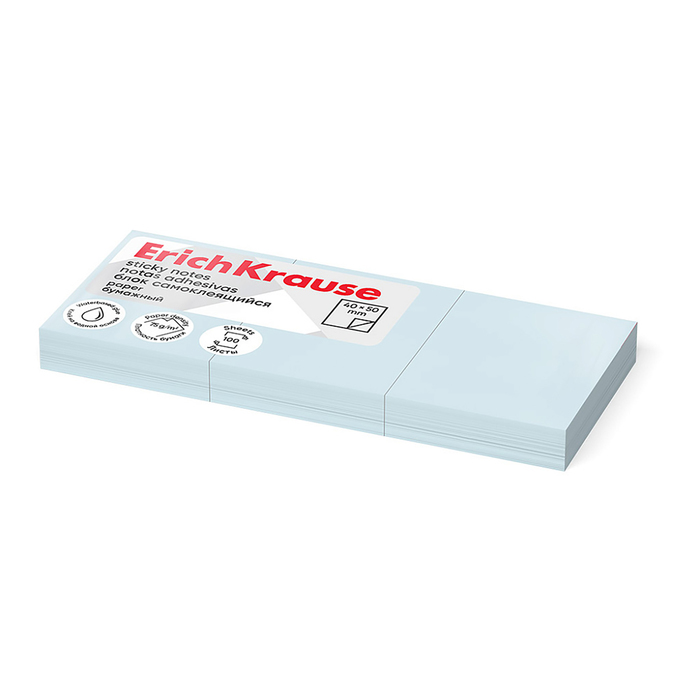 Блок с липким краем, бумажный, 40×50 мм, ErichKrause, 300 листов, голубой - Фото 1