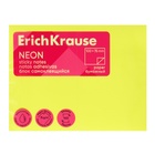 Блок с липким краем бумажный 100х75 мм, ErichKrause "Neon", 100 листов желтый - фото 26039705
