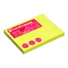 Блок с липким краем бумажный 100х75 мм, ErichKrause "Neon", 100 листов желтый - Фото 2