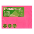 Блок с липким краем бумажный 100х75 мм, ErichKrause "Neon", 100 листов розовый - Фото 1