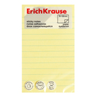 Блок с липким краем бумажный 75х125 мм ErichKrause, 100 листов желтый - Фото 1