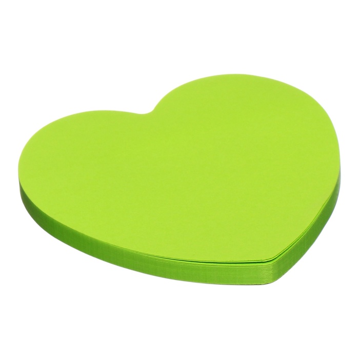 

Блок с липким краем бумажный 70x70мм, ErichKrause "Heart Neon", 50 листов, зеленый