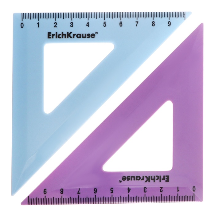 Треугольник 45*/ 9 см ErichKrause Manga, пластик, в коробке-дисплее, микс - Фото 1
