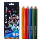 Карандаши 12 цветов ErichKrause Kids Space Animals, трехгранные, деревянные, европодвес 10429856 - фото 13599758